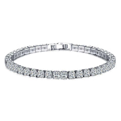 925 Sterling Silver 4mm Tennis Bracelet Inlaid With Zircon Crystal Electroplated 18k Gold Luxury Fashion Women's Gift