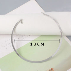 Punk Metal Torques for Women Gothic Golden Silver Color Smooth Chain Collar Fashion Choker Necklace Retro Personality Jewelry
