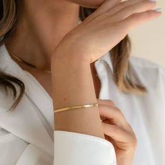 Mariasz Minimalist 16/18cm Stainless Steel Classic Snake Gold Color Width 2.5/3/4MM Chain Bracelet For Women Luxury Jewelry Gift