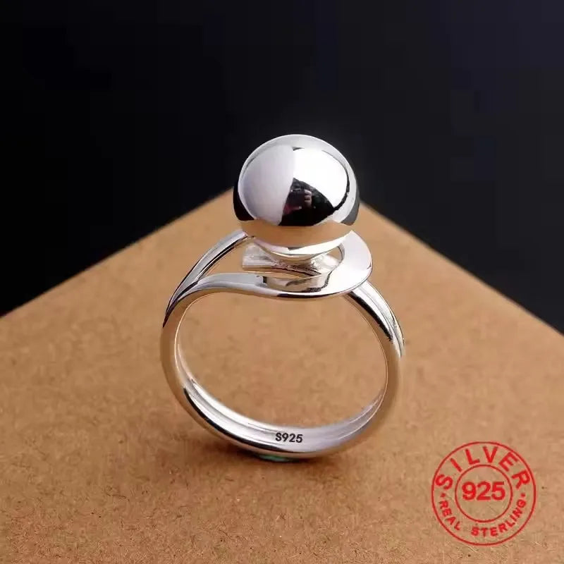 VENTFILLE 925 Sterling Silver Irregular Design Wave Golden Stackable Finger Rings Trendy Adjustable For Women Gifts Dropshipping