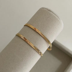 Mariasz Minimalist 16/18cm Stainless Steel Classic Snake Gold Color Width 2.5/3/4MM Chain Bracelet For Women Luxury Jewelry Gift