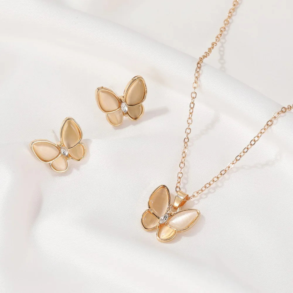 Kiss Jewelry Pink Rhinestone Cross Pendant Necklace Earrings for Women Fashion Y2K Goth Necklace Collar Items Gift